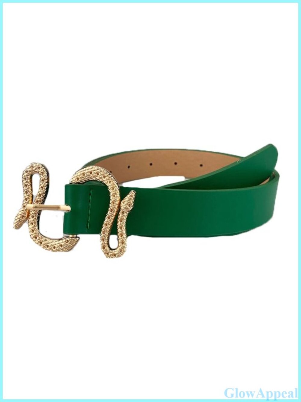 Leather Belt Snake Buckle Adjustable Thin Women's Fashion Accessory